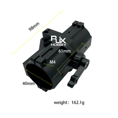 RJXHOBBY CNC Aluminium 40mm Drone Arm, Aluminum drone arm tube with folding connector for multi-copters, weighs 162.1g, measures 98mm.