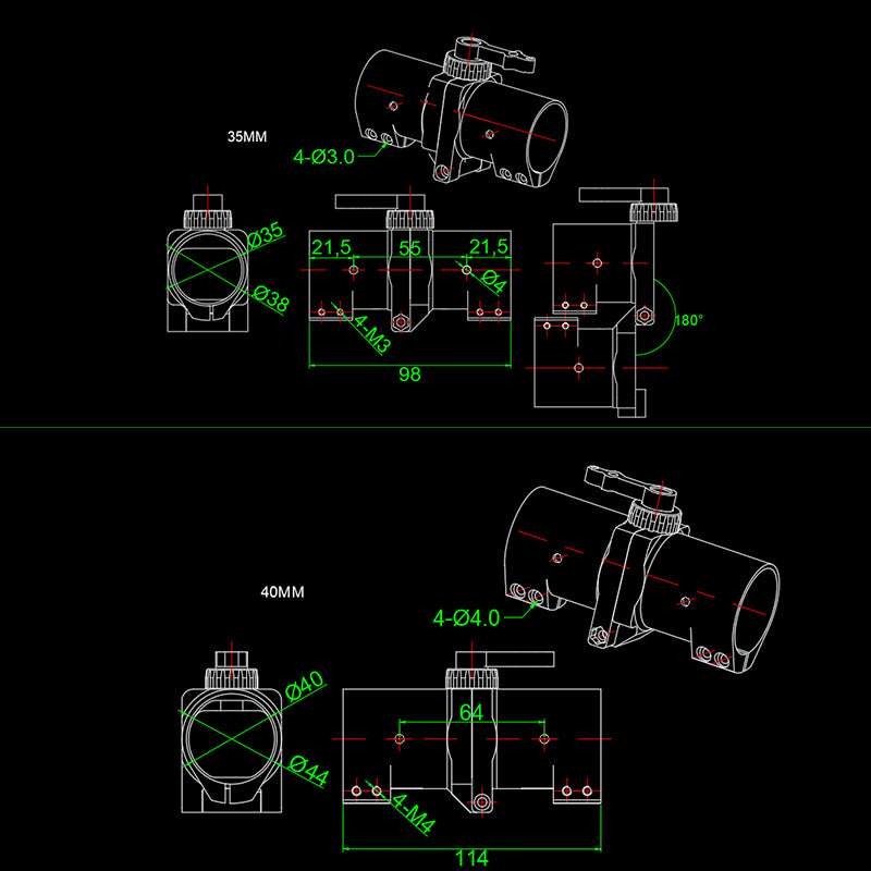 RJXHOBBY CNC Aluminium 28 / 30 / 35 / 40mm Tube Arm Folding transverse Connector for Plant Protection UAV Multicopter