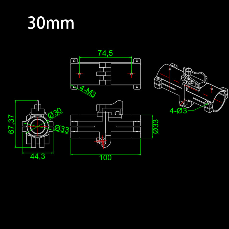 RJXHOBBY 30mm/40mm/45mm/50mm Folding Arm Carbon Tube Connector Pipe Fixture Frame Fold Piece for RC Plant Agriculture UAV Drone