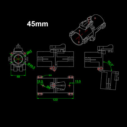 RJXHOBBY 30mm/40mm/45mm/50mm Folding Arm Carbon Tube Connector Pipe Fixture Frame Fold Piece for RC Plant Agriculture UAV Drone