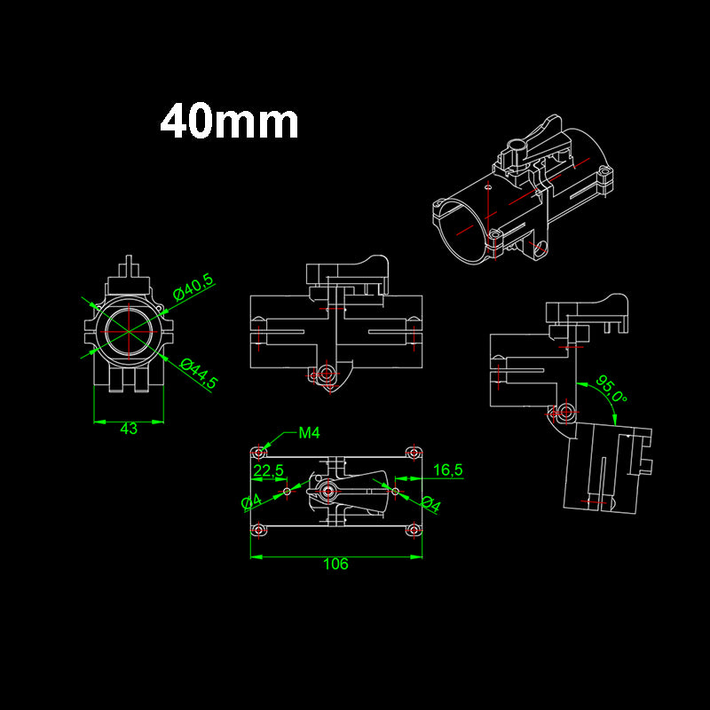 RJXHOBBY 30mm/40mm/45mm/50mm Folding Arm Carbon Tube Connector Pipe Fixture Frame Fold Piece for RC Plant Agriculture UAV Drone