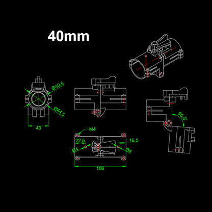 RJXHOBBY 30mm/40mm/45mm/50mm Folding Arm Carbon Tube Connector Pipe Fixture Frame Fold Piece for RC Plant Agriculture UAV Drone