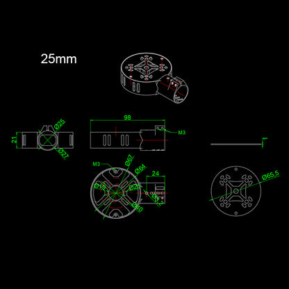 RJX 12 / 16 / 20 / 25 / 28mm Motor Mount Seat Round Design for UAV Hexacopter Multicopter Agricultural Drone