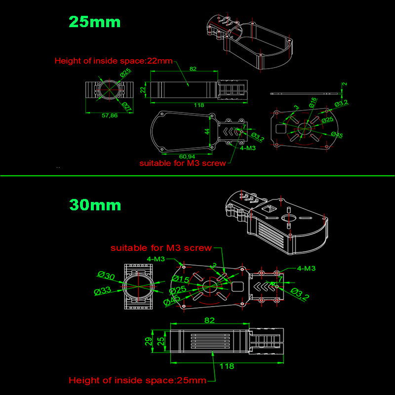 RJX 20 / 25 / 30mm Motor Mount Seat for UAV Hexacopter Multicopter Agricultural Drone