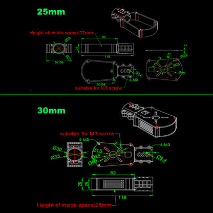 RJX 20 / 25 / 30mm Motor Mount Seat for UAV Hexacopter Multicopter Agricultural Drone