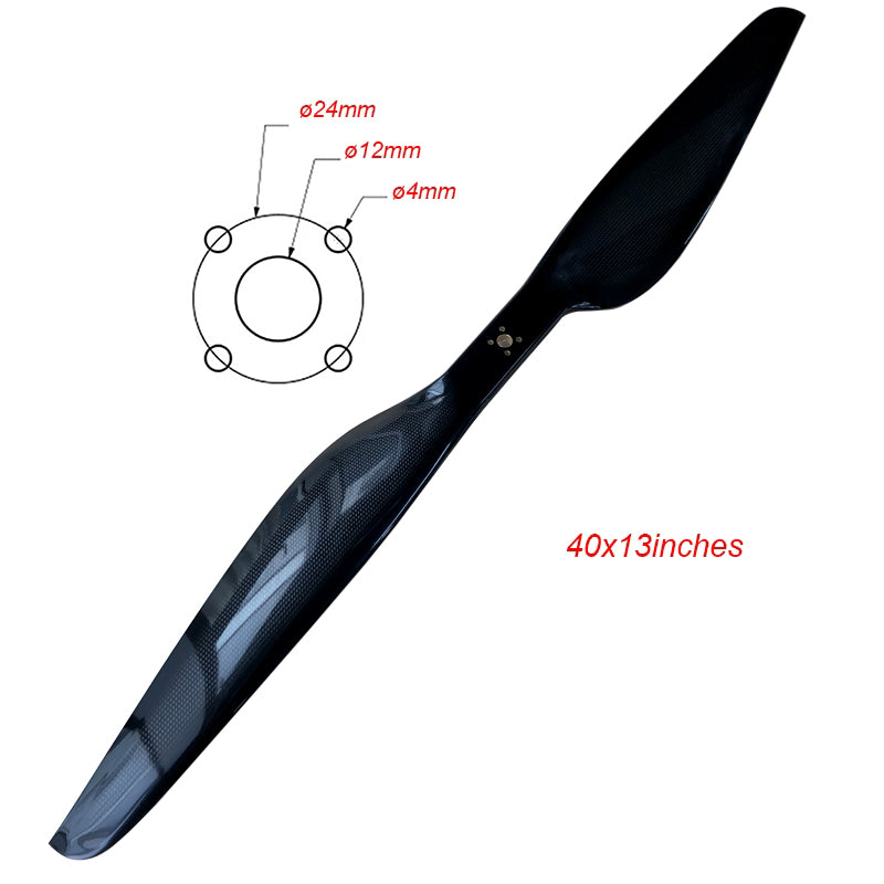 RJXHOBBY 40x13Inch Carbon Fiber Propeller (CW/CCW PAIR) PROPS for Agricultural Drone