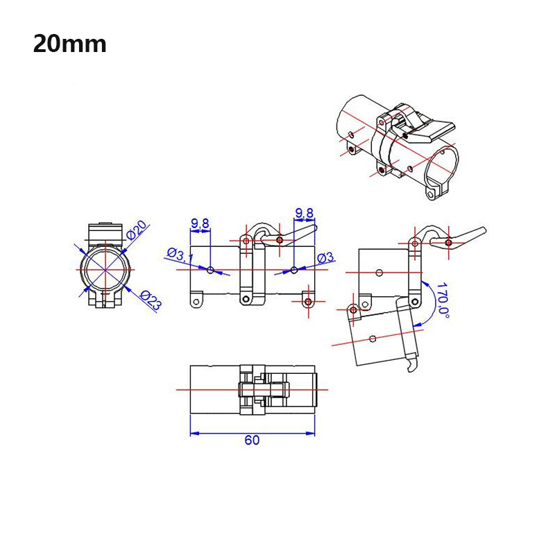 RJXHOBBY 20mm/25mm/30mm/35mm/40mm Pipe Union Connection Horizontal Folding Arm Tube Joint for UAV Multicopter Drone