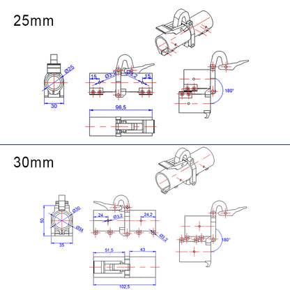 Drone battery measures: 25mm, 30mm, and 35mm weights vary from 180g to 103.2g.