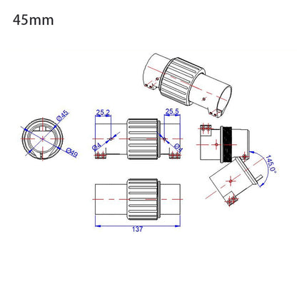 RJXHobby 30mm/35mm/40mm/45mm Folding Arm Carbon Tube Connector Clip Self-lock for Agriculture Drone