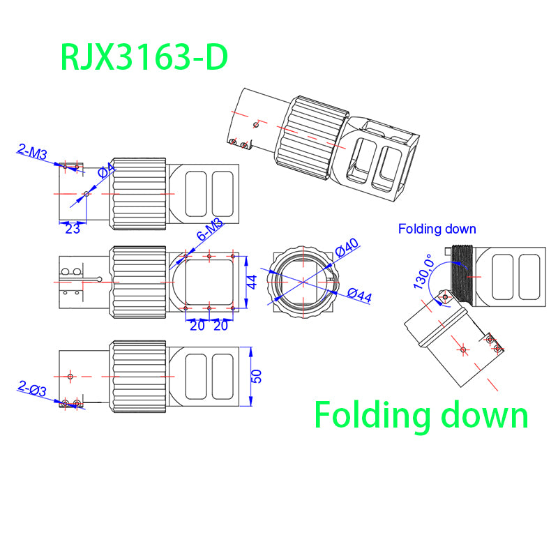 40mm Folding Down Arm Pipe Clamp for Plant Agriculture and UAV Drone Machine