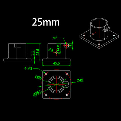 RJXHOBBY 16 20 25mm Tripod Vertical Fixed Seat Landing Gear Fixture Mount Tube Support for RC Agriculture Plant UAV Drone