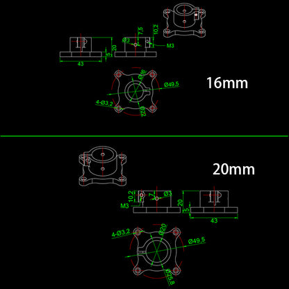 RJXHOBBY 16 20 25mm Tripod Vertical Fixed Seat Landing Gear Fixture Mount Tube Support for RC Agriculture Plant UAV Drone