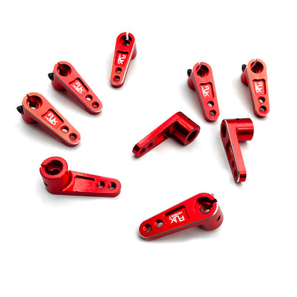 Red 25T RC servo horn steering arms set with multiple mounting holes for Traxxas TRX-4 crawler