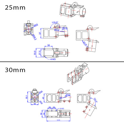 RJX Aluminum alloy folding down arm pipe joint 25mm 30mm for plant protection Agriculture Drone RC helicopter