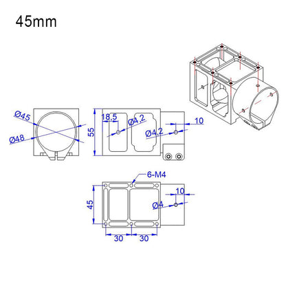 RJX Aluminum alloy 25 30 35 40 45 50mm Center Plate Mount Holder for RC Multirotor Drone