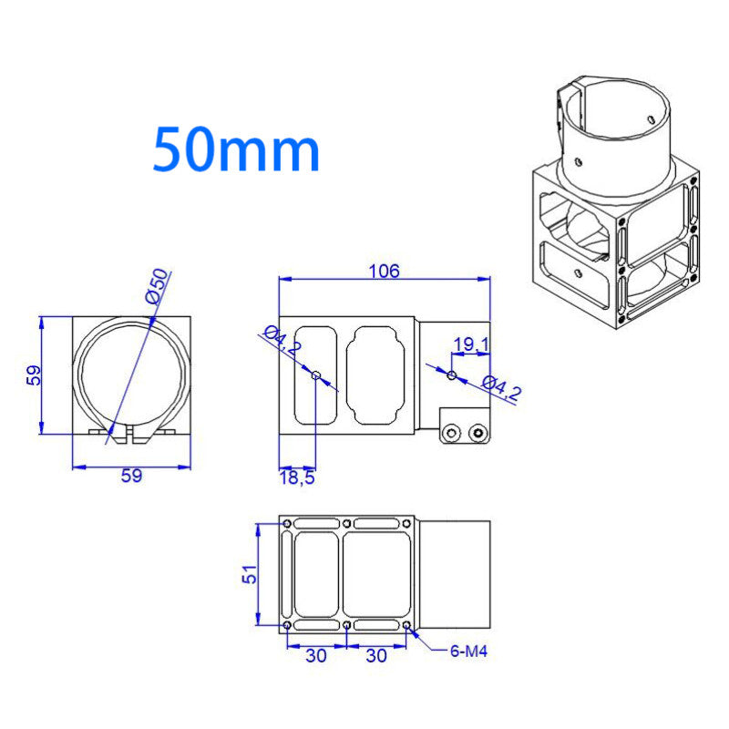 RJX Aluminum alloy 25 30 35 40 45 50mm Center Plate Mount Holder for RC Multirotor Drone