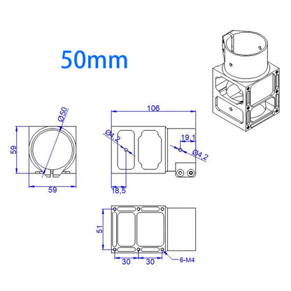 RJX Aluminum alloy 25 30 35 40 45 50mm Center Plate Mount Holder for RC Multirotor Drone