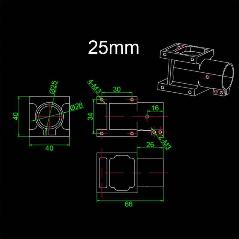 RJX Aluminum alloy 25 30 35 40 45 50mm Center Plate Mount Holder for RC Multirotor Drone