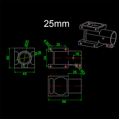 RJX Aluminum alloy 25 30 35 40 45 50mm Center Plate Mount Holder for RC Multirotor Drone