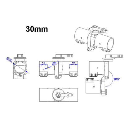 RJXHOBBY CNC Aluminium 28 / 30 / 35 / 40mm Tube Arm Folding down Connector for Plant Protection UAV Multicopter Drone