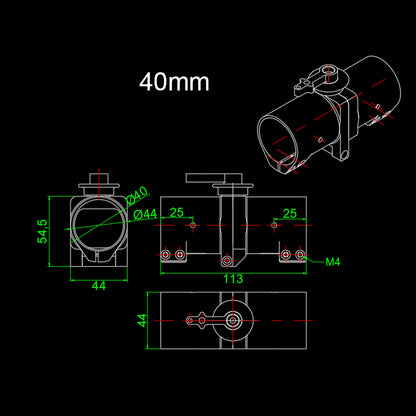 RJXHOBBY CNC Aluminium 28 / 30 / 35 / 40mm Tube Arm Folding down Connector for Plant Protection UAV Multicopter Drone