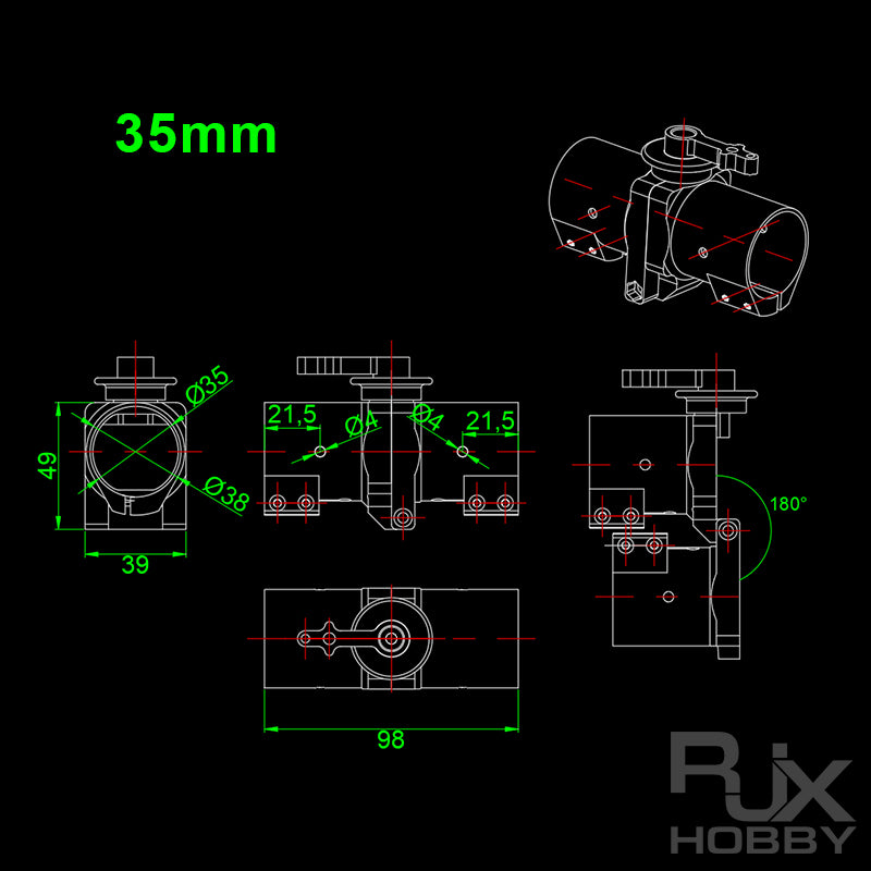 RJXHOBBY CNC Aluminium 28 / 30 / 35 / 40mm Tube Arm Folding down Connector for Plant Protection UAV Multicopter Drone