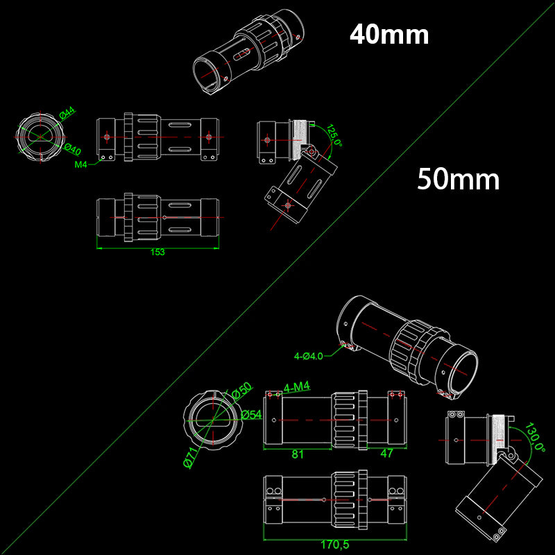 RJXHobby 30mm/40mm/50mm Folding Drone Arm Carbon Tube Connector Clip Self-lock for Agriculture Drone