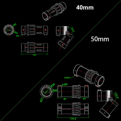 RJXHobby 30mm/40mm/50mm Folding Drone Arm Carbon Tube Connector Clip Self-lock for Agriculture Drone