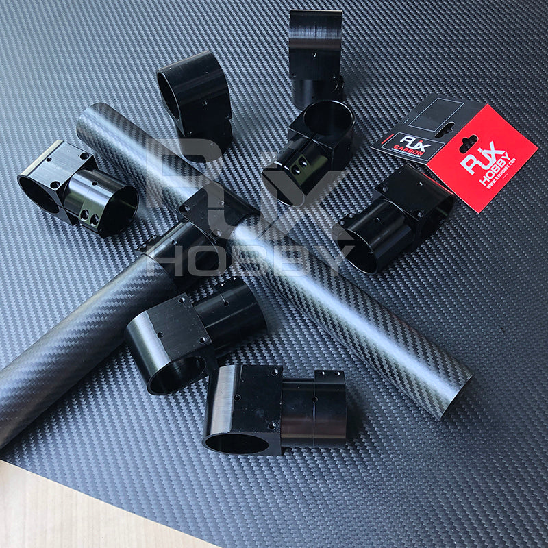 RJX 16,20,25,30,40 Landing Gear Aluminum Alloy Tee Tripod Carbon Fiber Tube Connector For Agriculture Drone UAV