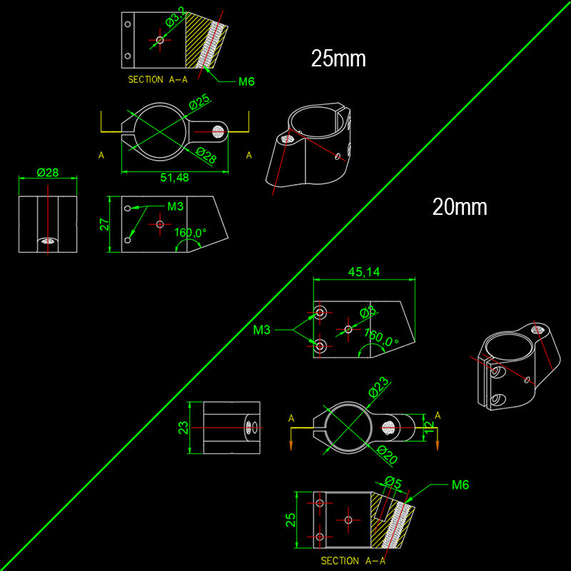 RJXHOBBY 16/18/20/25mm Medicine Box Fixed Piece Tripod Medicine Tank Fixture for Plant Agriculture UAV Drone