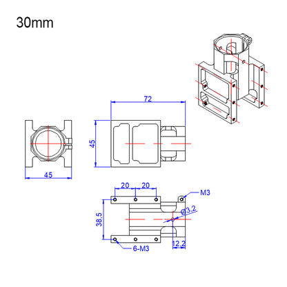 RJX Aluminum alloy 30mm Center Plate Mount Holder for RC Multirotor Drone