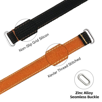 20mm wide non-slip silicone battery strap with Kevlar stitching and zinc alloy seamless buckle