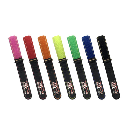 RJXHOBBY hook-and-loop battery strap with stitched edging and black velcro section, available in multiple colors