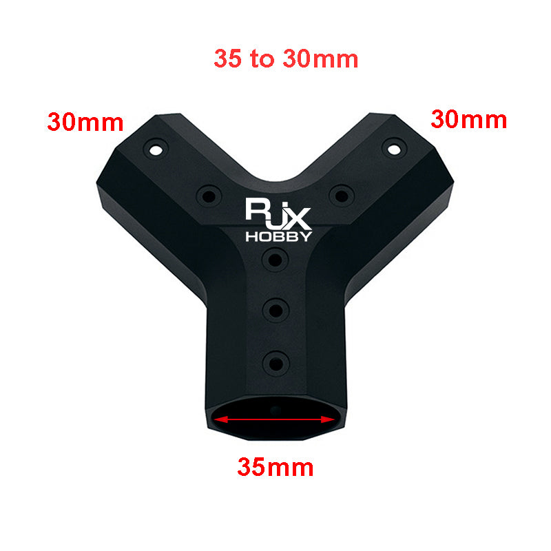 RJXHOBBY Y-shaped Drone Arm Base 30 to 30mm / 35 to 30mm / 35 to 35mm / 40 to 35mm pipe clamp horizontal for Drone UAV connector