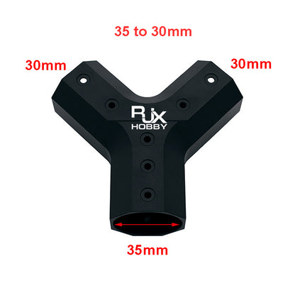 RJXHOBBY Y-shaped Drone Arm Base 30 to 30mm / 35 to 30mm / 35 to 35mm / 40 to 35mm pipe clamp horizontal for Drone UAV connector