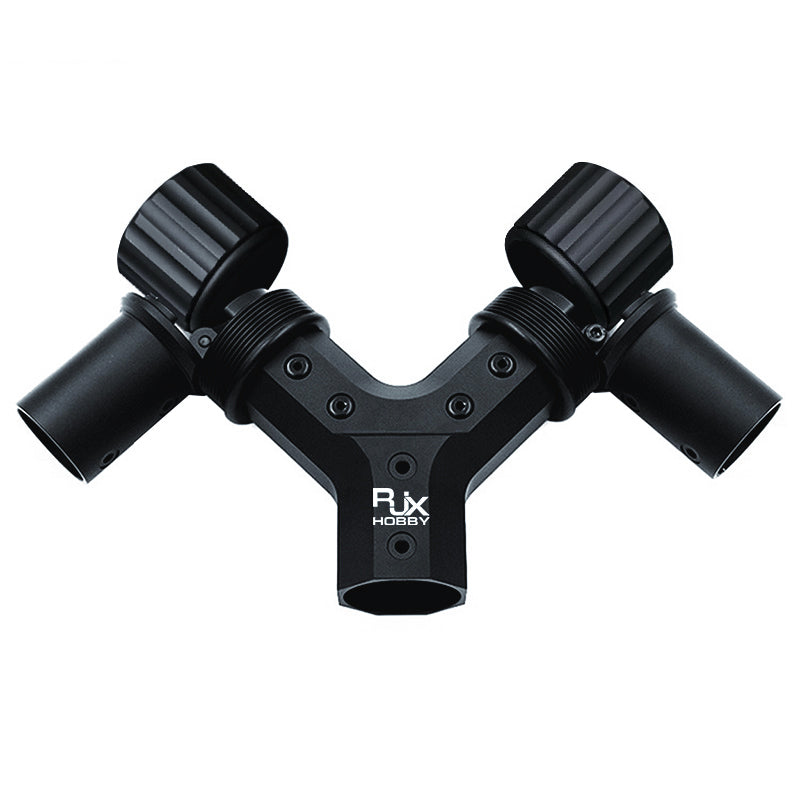 RJXHobby Y-shaped Folding Drone Arm, 35 to 30mm pipe clamp: Black, 395g, with 1pcs Y-shaped folding arm base for drone stability and versatility.