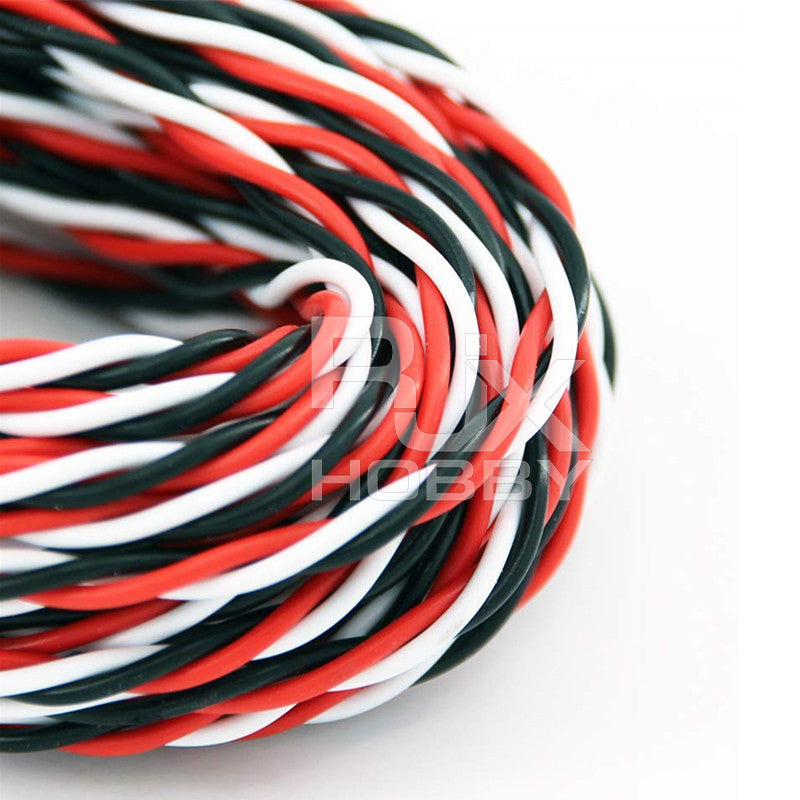 RJX 26AWG 3-Way Twisted Servo Cable, 30-Core Copper Wire for UAV RC Airplane Accessories (10m/100m)