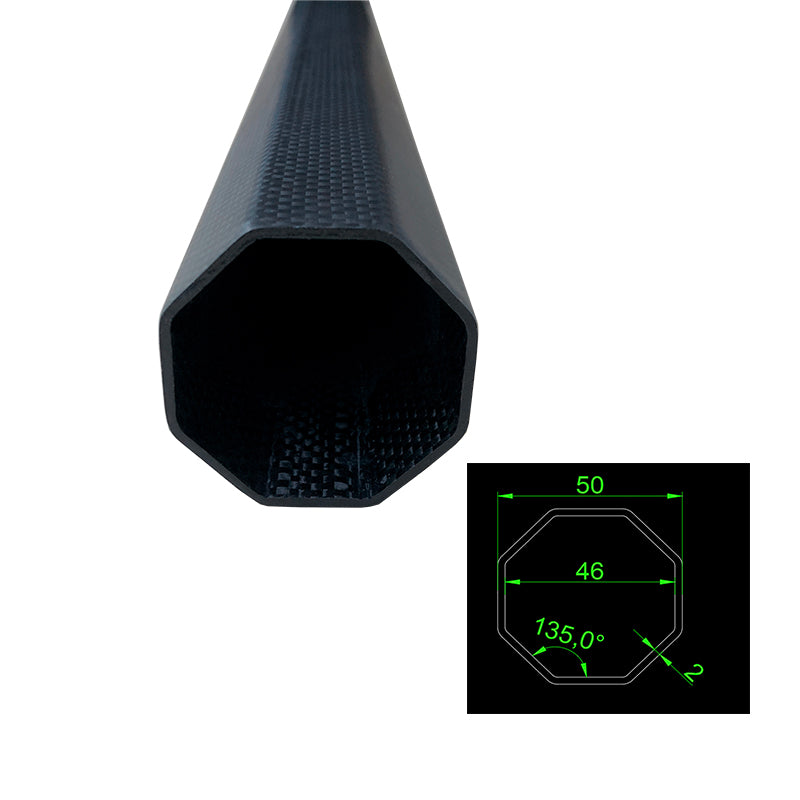 RJXHobby 3K Carbon Fiber 50x46x1000mm Octagonal Shape Tube for Agriculture Drone and Industrial Applications