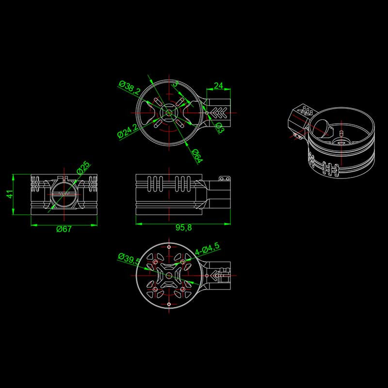 RJX 25mm Round Motor Mount Seat for UAV Hexacopter Multicopter Agricultural Drone