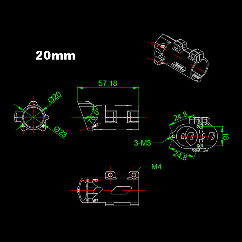 RJX D20mm Fixed tripod Connector Plant Protection Drone Landing Gear Tripod Mount