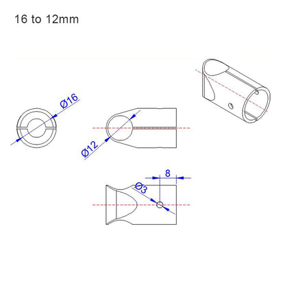 RJXHOBBY 12 16 20 22 25 30mm Landing Gear Aluminum Alloy Tee Tripod Carbon Fiber Tube Connector For Agriculture Drone UAV