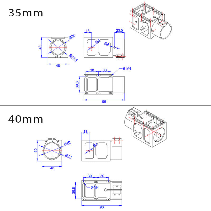 RJX Aluminum alloy 35 40mm Center Plate Mount Holder for RC Multirotor Drone