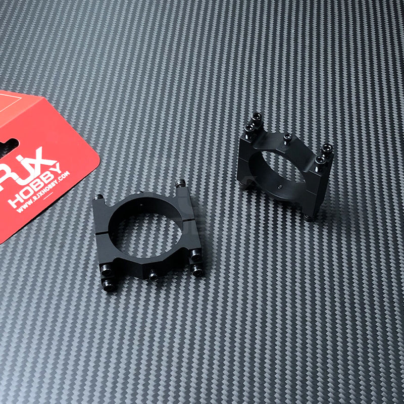 Black aluminum alloy tube clamp brackets with mounting screws for UAV drone pipe frame