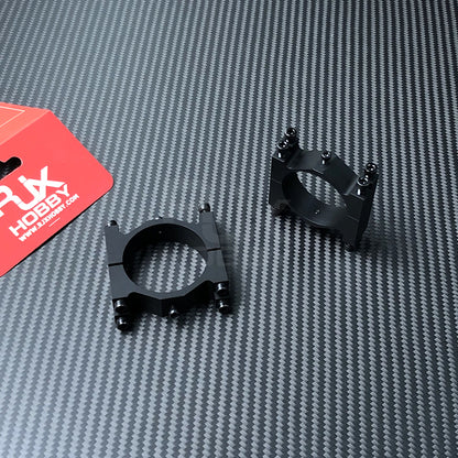 Black aluminum alloy tube clamp brackets with mounting screws for UAV drone pipe frame