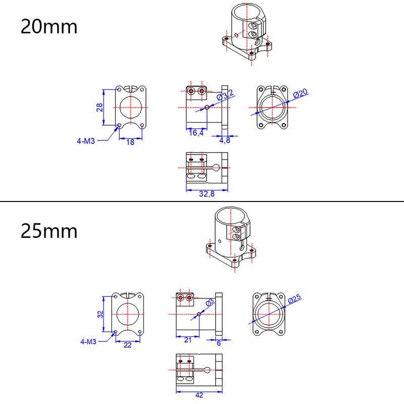 Lightweight and stable drone construction made of aluminum alloy.