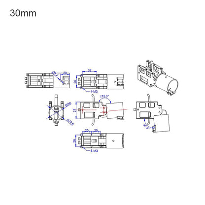 RJXHOBBY 5° 16 / 20 / 25 / 28 / 30 / 35mm Folding Down Arm Tube Joint for Multirotor UAV Drone Spare Parts