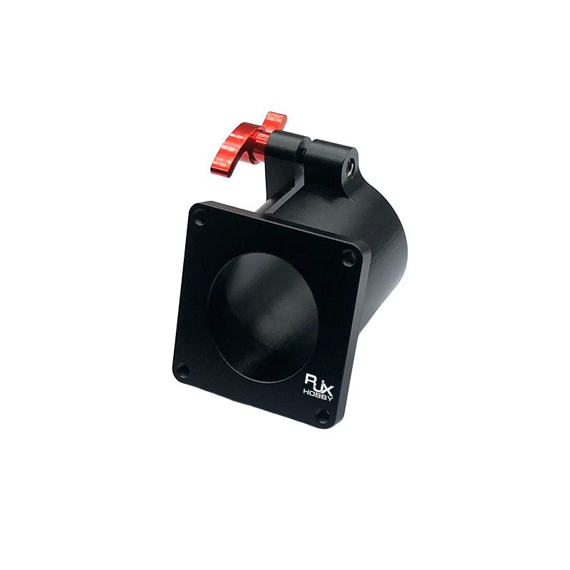 RJX Hobby quick-release tripod landing gear connector tilt mount with black square plate and red lever
