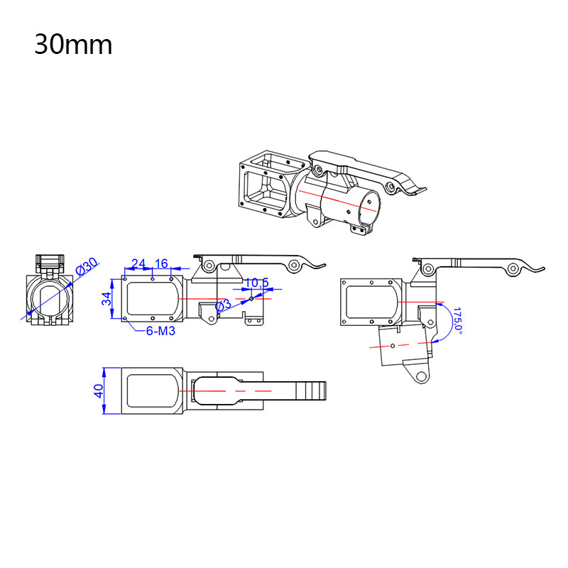 RJXHOBBY 30mm folding side arm for Plant Protection UAV Multicopter Drone