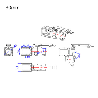 RJXHOBBY 30mm folding side arm for Plant Protection UAV Multicopter Drone