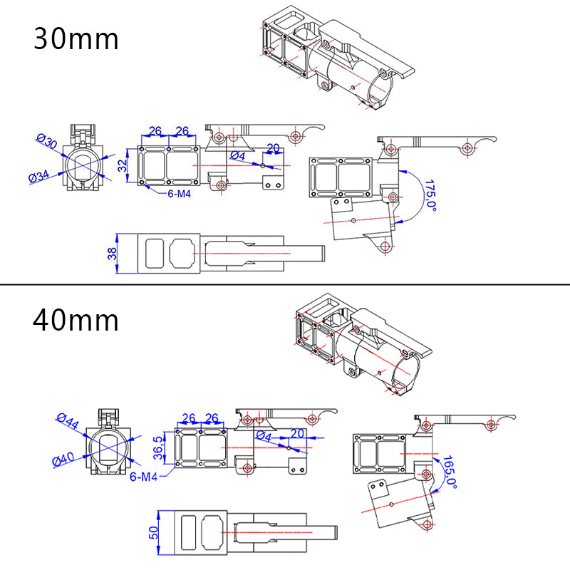 RJXHOBBY 30 / 40mm folding side arm for Plant Protection UAV Multicopter Agriculture Drone